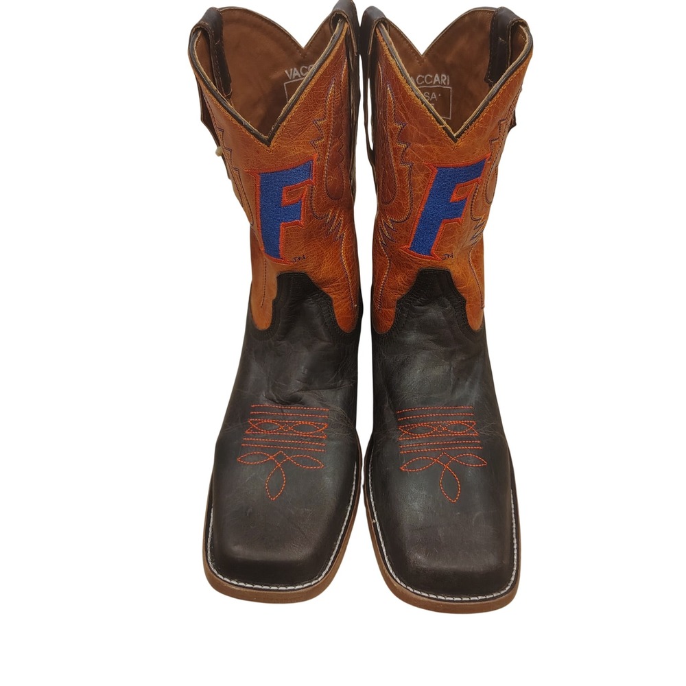 Vaccari Florida Gators Cowboy Boots Women's Size 5.5 Square Toe‎ Leather